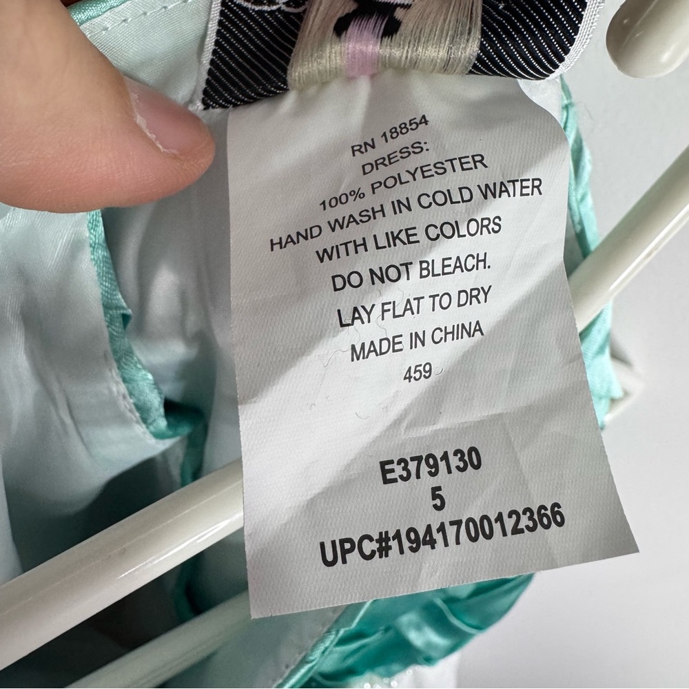 Rare Editions Girls Aqua White Party Dress Bow Tulle Easter Wedding 5 - Picture 8 of 8